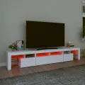 Meuble TV avec lumières LED Blanc 230x36,5x40 cm