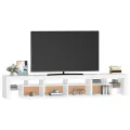 Meuble TV avec lumières LED Blanc 230x36,5x40 cm
