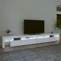 Meuble TV avec lumières LED Blanc 290x36,5x40 cm