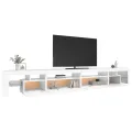 Meuble TV avec lumières LED Blanc 290x36,5x40 cm