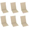 Chaises pliables de jardin 6 pcs avec coussins Bois d'acacia