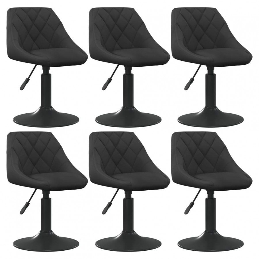 Chaises pivotantes à manger lot de 6 noir velours