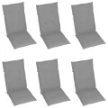 Chaises pliables de jardin 6 pcs avec coussins Bois d'acacia