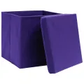 Boîtes de rangement et couvercles 10pcs Violet 32x32x32cm Tissu