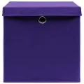 Boîtes de rangement et couvercles 10pcs Violet 32x32x32cm Tissu