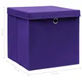 Boîtes de rangement et couvercles 10pcs Violet 32x32x32cm Tissu