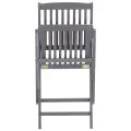 Chaises pliables d'extérieur 6 pcs avec coussins Bois d'acacia