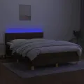 cadre de lit matelas et LED Marron foncé 140x200 cm