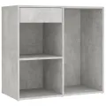 Coiffeuse à LED avec armoire Gris béton Bois d'ingénierie