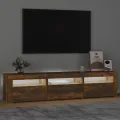 Meuble TV avec lumières LED Chêne fumé 180x35x40 cm