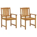 Chaises de jardin avec coussins 2 pcs Bois d'acacia massif