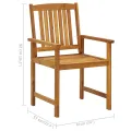 Chaises de jardin avec coussins 2 pcs Bois d'acacia massif