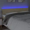 Tête de lit à LED Crème 200x5x78/88 cm Tissu