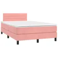 cadre de lit avec matelas Rose 120x200 cm Velours
