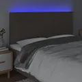 Tête de lit à LED Taupe 180x5x118/128 cm Tissu