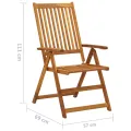 Chaises inclinables de jardin 4 pcs avec coussins Bois d'acacia
