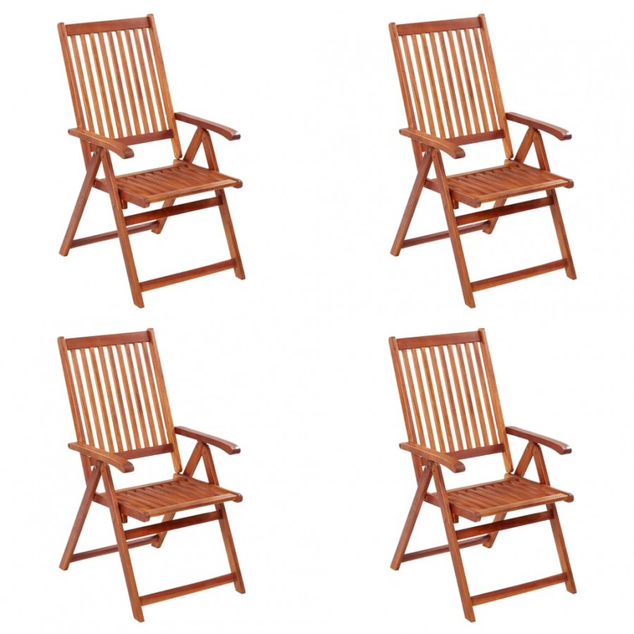 Chaises pliables de jardin 4 pcs Bois d'acacia solide