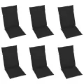 Chaises pliables de jardin 6 pcs avec coussins Bois d'acacia