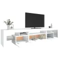 Meuble TV avec lumières LED Blanc 215x36,5x40 cm