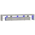 Meuble TV avec lumières LED Gris béton 230x36,5x40 cm