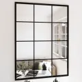Miroirs muraux 3 pcs noir 80x60 cm métal