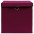 Boîtes de rangement 10 pcs Rouge foncé 32x32x32 cm Tissu