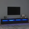 Meuble TV avec lumières LED Noir 240x35x40 cm