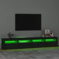 Meuble TV avec lumières LED Noir 240x35x40 cm