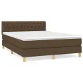 cadre de lit avec matelas Marron foncé 140x200 cm