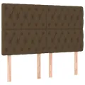 Tête de lit à LED Marron foncé 144x7x118/128 cm Tissu