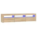 Meuble TV avec lumières LED Chêne sonoma 180x35x40 cm