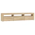 Meuble TV avec lumières LED Chêne sonoma 180x35x40 cm