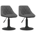 Chaises pivotantes à dîner 2 pcs Gris foncé Velours