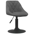 Chaises pivotantes à dîner 2 pcs Gris foncé Velours