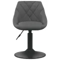 Chaises pivotantes à dîner 2 pcs Gris foncé Velours