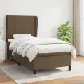 cadre de lit avec matelas Marron foncé 90x190 cm
