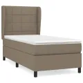 cadre de lit avec matelas Taupe 90x200 cm Tissu