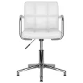 Chaise pivotante de salle à manger Blanc Similicuir