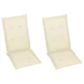 Chaises inclinables de jardin 2 pcs avec coussins Bois d'acacia