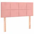 cadre de lit et matelas LED rose 120x190 cm velours