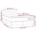 cadre de lit et matelas LED rose 120x190 cm velours