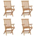 Chaises pliables de jardin 4 pcs Bois de teck solide