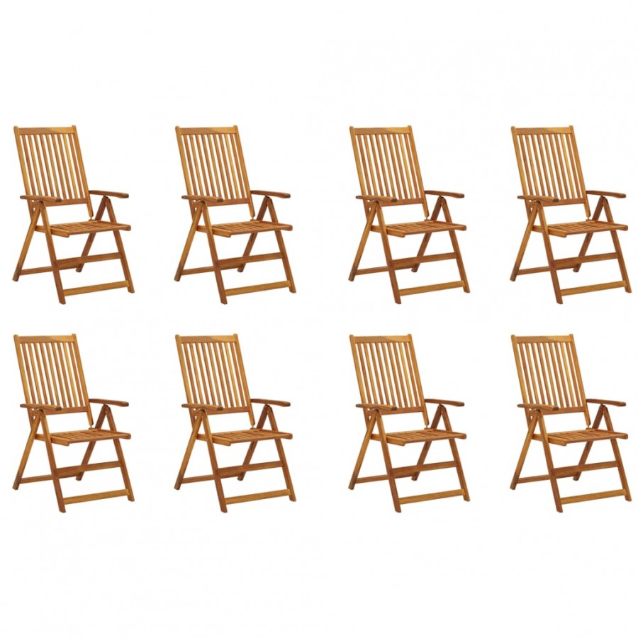 Chaises pliables de jardin 8 pcs Bois d'acacia solide