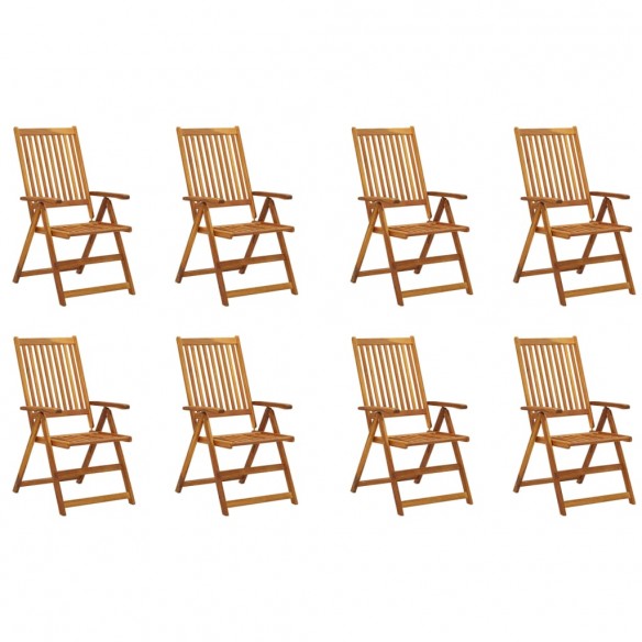 Chaises pliables de jardin 8 pcs Bois d'acacia solide