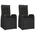 Ensemble à manger de jardin avec coussins 3 pcs Noir