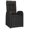 Ensemble à manger de jardin avec coussins 3 pcs Noir