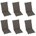 Chaises pliables de jardin 6 pcs avec coussins Bois d'acacia