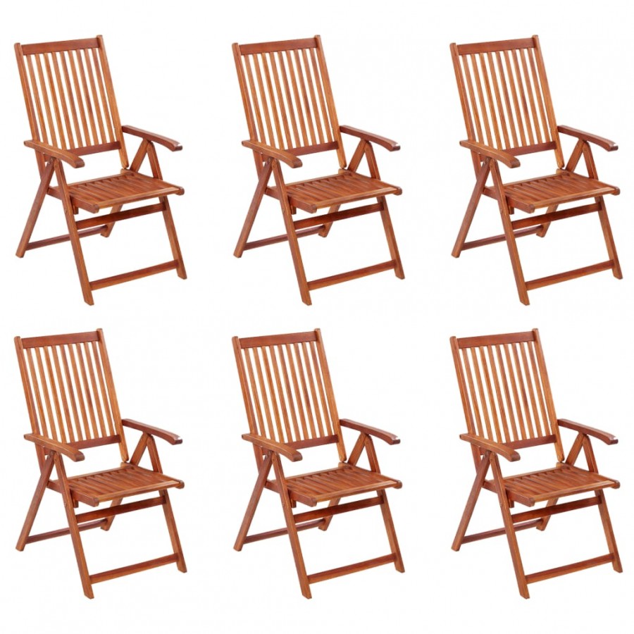 Chaises pliables de jardin 6 pcs Bois d'acacia solide