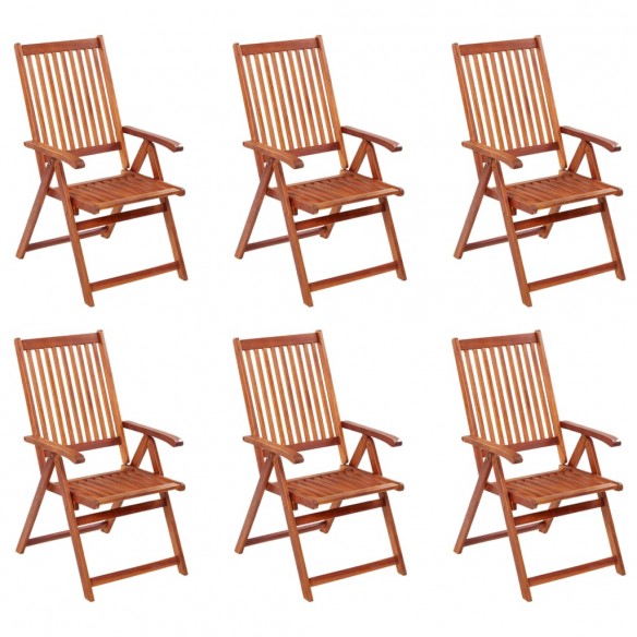 Chaises pliables de jardin 6 pcs Bois d'acacia solide