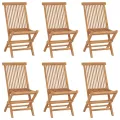Chaises pliables de jardin 6 pcs Bois de teck solide